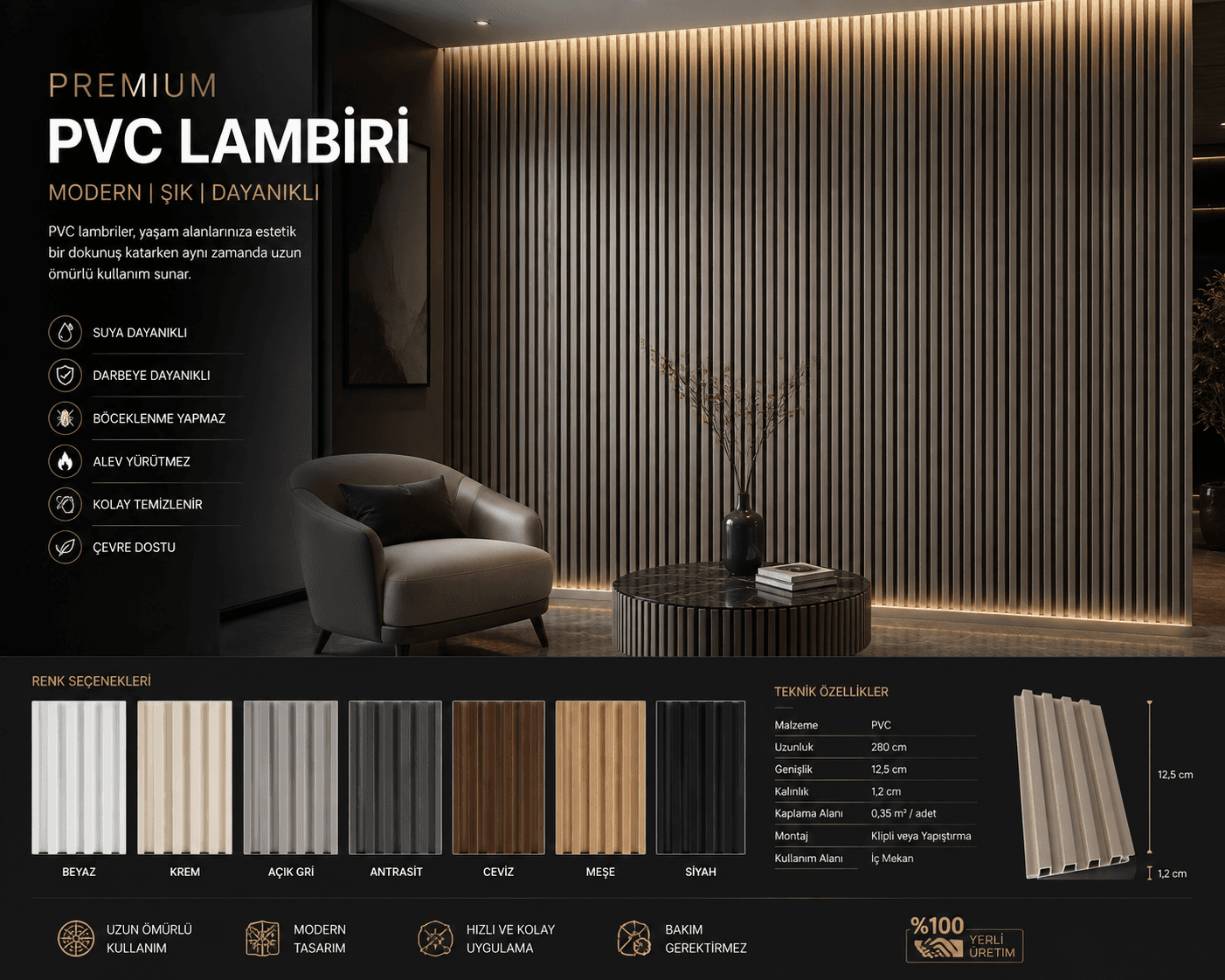Lambiri (Pvc-Mdf) - Görsel 1